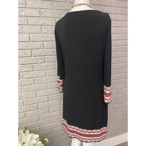 White House Black Market Aztec Trim Long Sleeve Shift Dress Size S - Picture 6 of 10